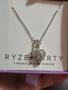 New With Box Ryze Sterling Silver Heart Necklace.